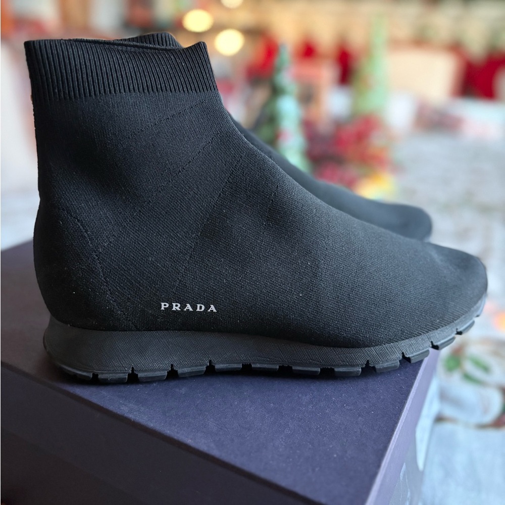 Prada Nero Sport Knit Sneakers